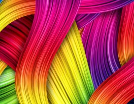 Colorful hair on the wall - Creative wallpaper