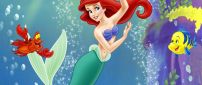 Ariel - Little mermaid and her friends in the water
