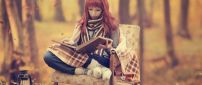 Relaxing time in the forest reading books - HD wallpaper