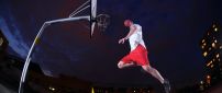 Man play basketball in the night - Wonderful sport wallpaper