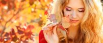 Wonderful makeup for a girl - Autumn nature time