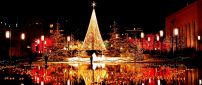 Wonderful Christmas decorations in the city by night -Mirror