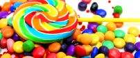 Lots of delicious colorful candies - Children love sweets