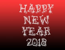 Happy New Year 2018 - Red and dark background