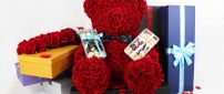 Bear made from red roses - Pure Love on Valentines Day