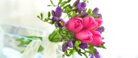 Bouquet with pink and purple tulips - Special flowers
