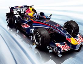 Fast race car on Formula 1 - Red Bull sponsor