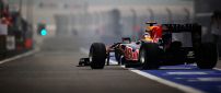 Red Bull sponsor for Formula 1 team  - Race car on the road