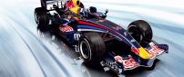 Fast race car on Formula 1 - Red Bull sponsor