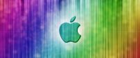 Apple logo on a rainbow background wallpaper