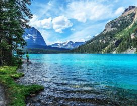 Wonderful blue clear mountain water-Fresh air beautiful view