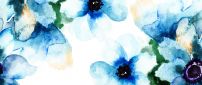 Blue wonderful abstract flowers - HD wallpaper