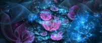 Pink and blue flowers - Abstract wallpaper