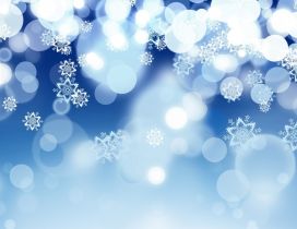 Blue background - Wonderful abstract winter snowflakes