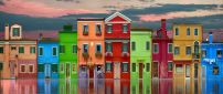 Colourful houses - Abstract town architecture