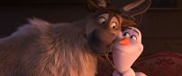Best friends Olaf and Reindeer from Frozen the kids movie
