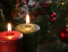 Two Christmas candles - Magic winter moments