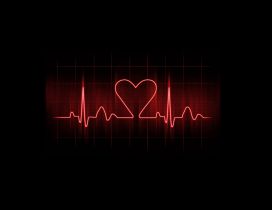Heart pulse on a dark background - Love wallpapers