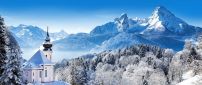 Wonderful winter mountain wallpaper - Berchtesgaden Germany