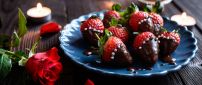 Strawberries with chocolate - Romantic dinner with fruits