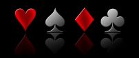 Four symbols of the Poker game - Red and black colors