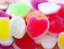 Delicious jelly shape of hearts - Colored jelly candy