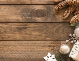 Winter accessories on the wooden table - HD wallpaper