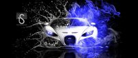 Abstract 2022 car black and blue fire - HD wallpaper