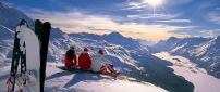 Take a break on the top of the mountain - Sunny winter day