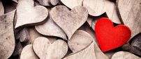 Beautiful red heart wooden shape HD love Valentine Day