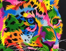 Wild tiger colorful animal abstract art design