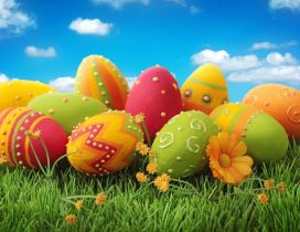 Wonderful color eggs - HD wallpaper Easter time holiday