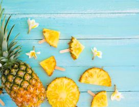 Pineapple fruit ice-cream slice - HD wallpaper