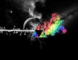 Black planet and rainbow triangle - HD top wallpaper