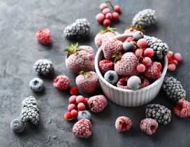 Delicious frozen fruits - Strawberry blueberry and raspberry