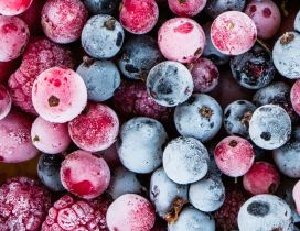 Beautiful frozen vitamin time raspberry and blueberry