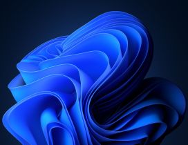 Wonderful blue line waves - HD wallpaper