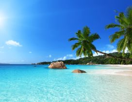 Wonderful summer holiday on a island blue ocean water
