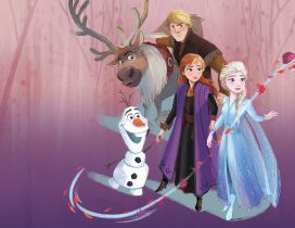 Frozen characters - Ana, Elsa, Olaf - animation movie