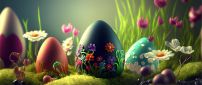 Wonderful Easter eggs 3d paint abstract wallpaper