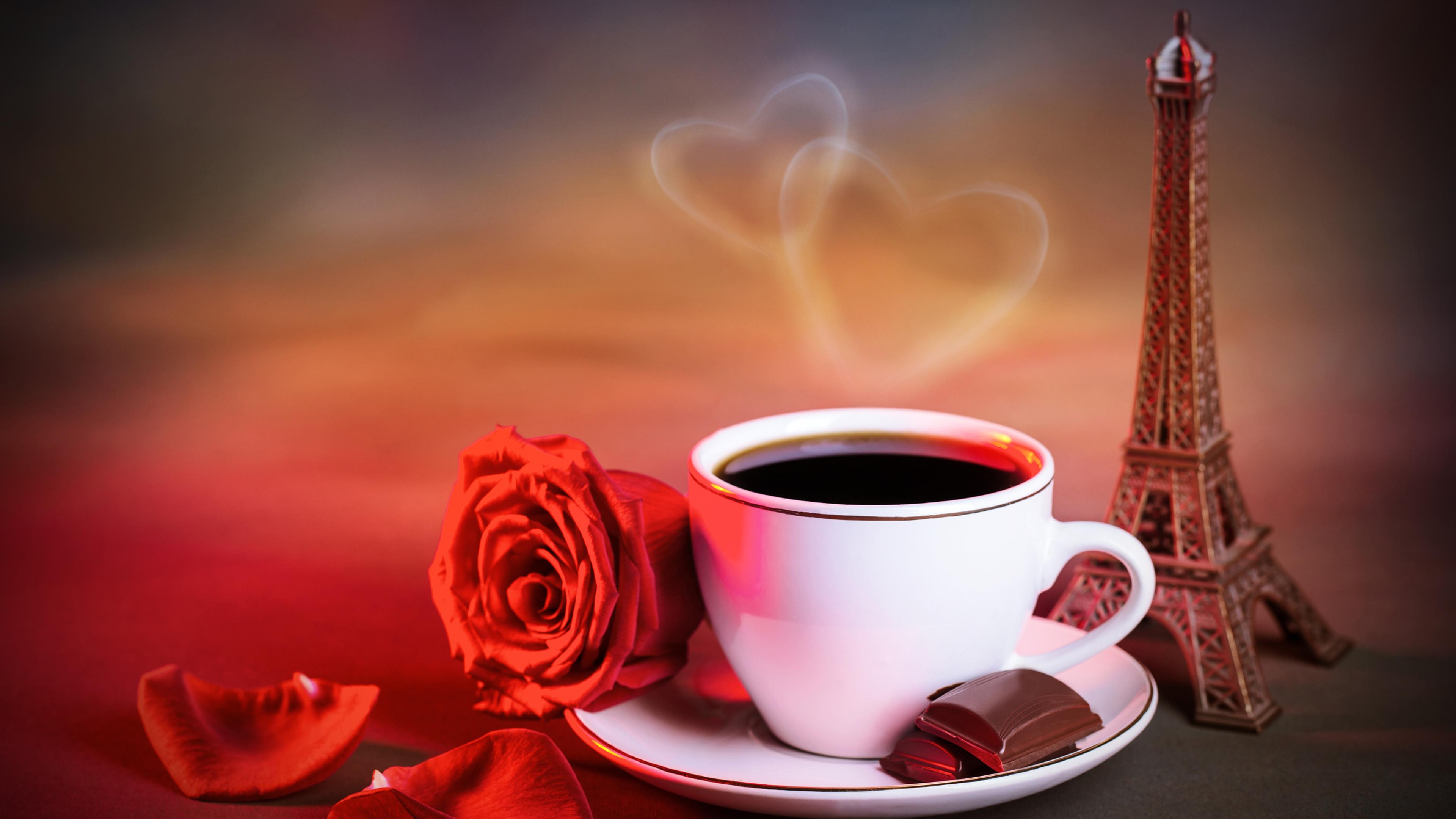 Coffee with love near the Tower Eiffel
