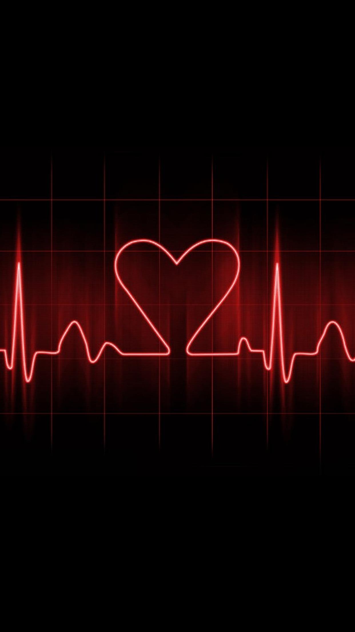 Heart pulse on a dark background - Love wallpapers