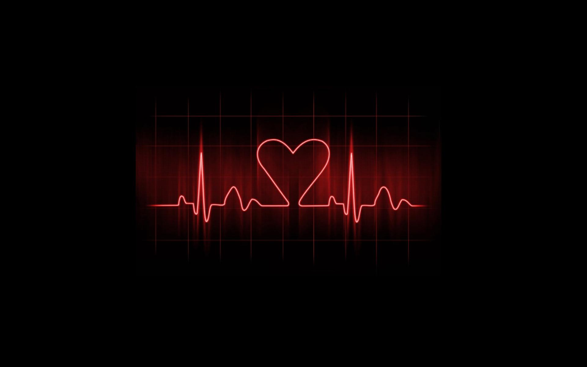 Heart pulse on a dark background - Love