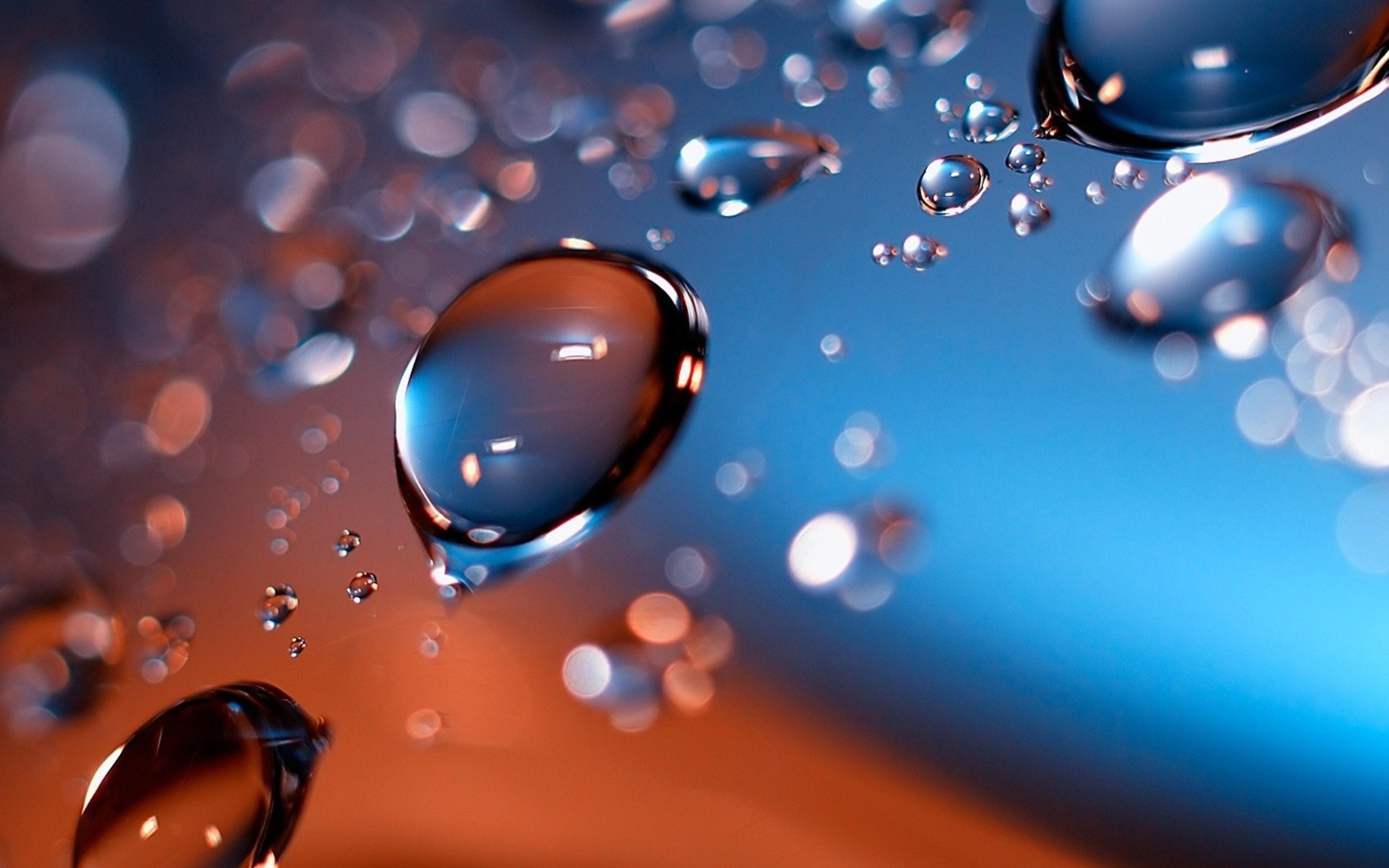 Macro water drops in the air - HD wallpaper