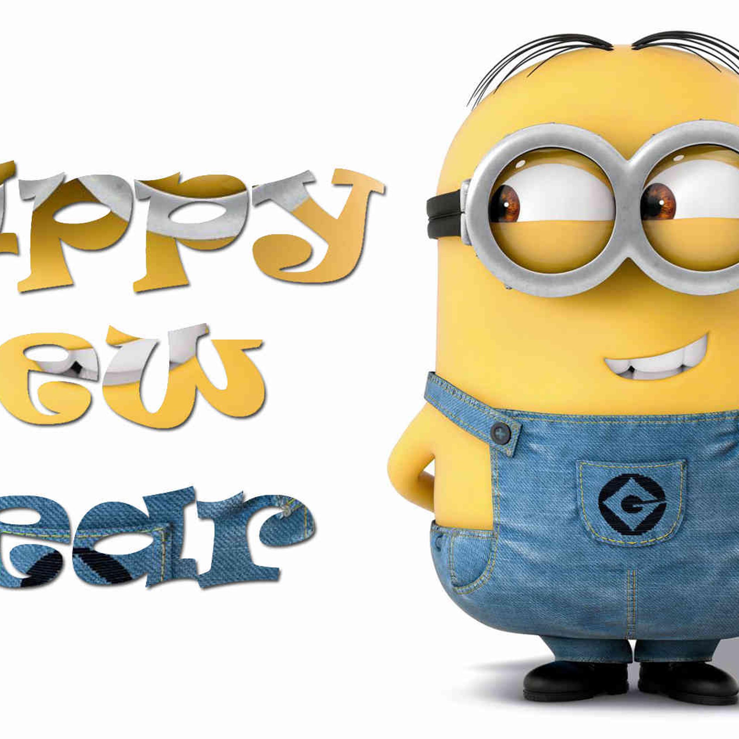 Funny wallpaper with Minion - Happy New Year 2018