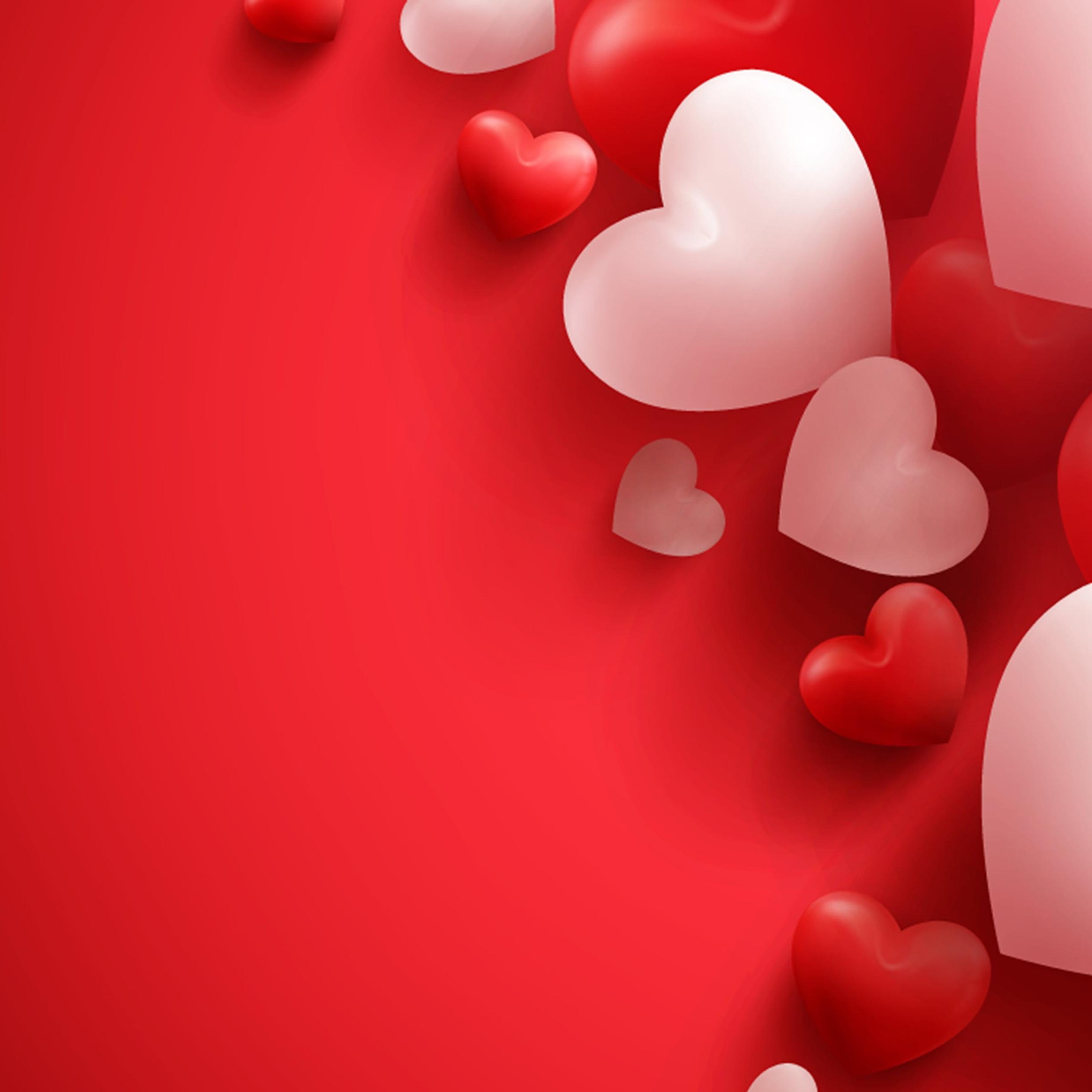 Love wallpaper with red and white hearts - Valentines Day