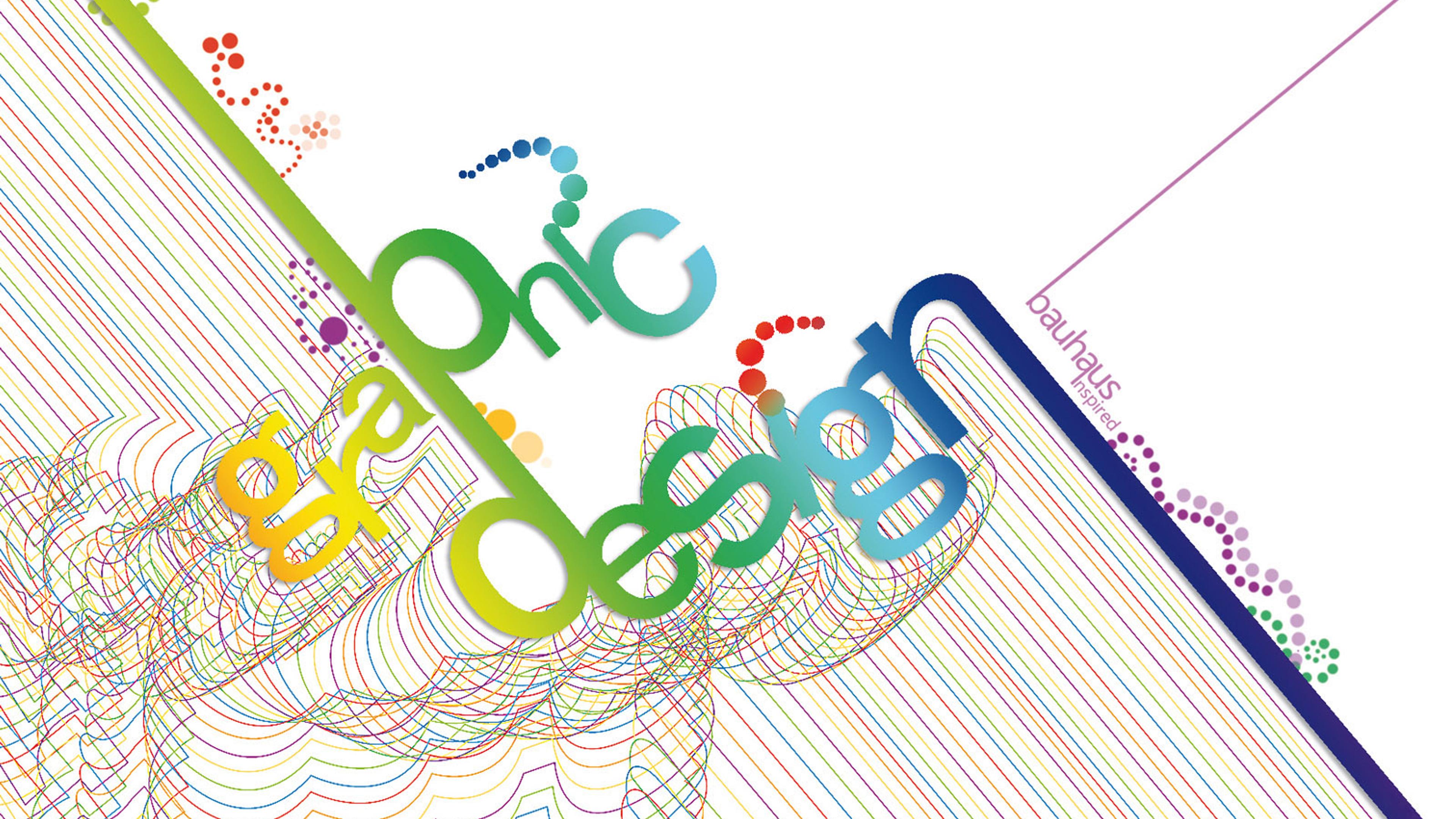 Many colorful lines in a graphic design wallpaper