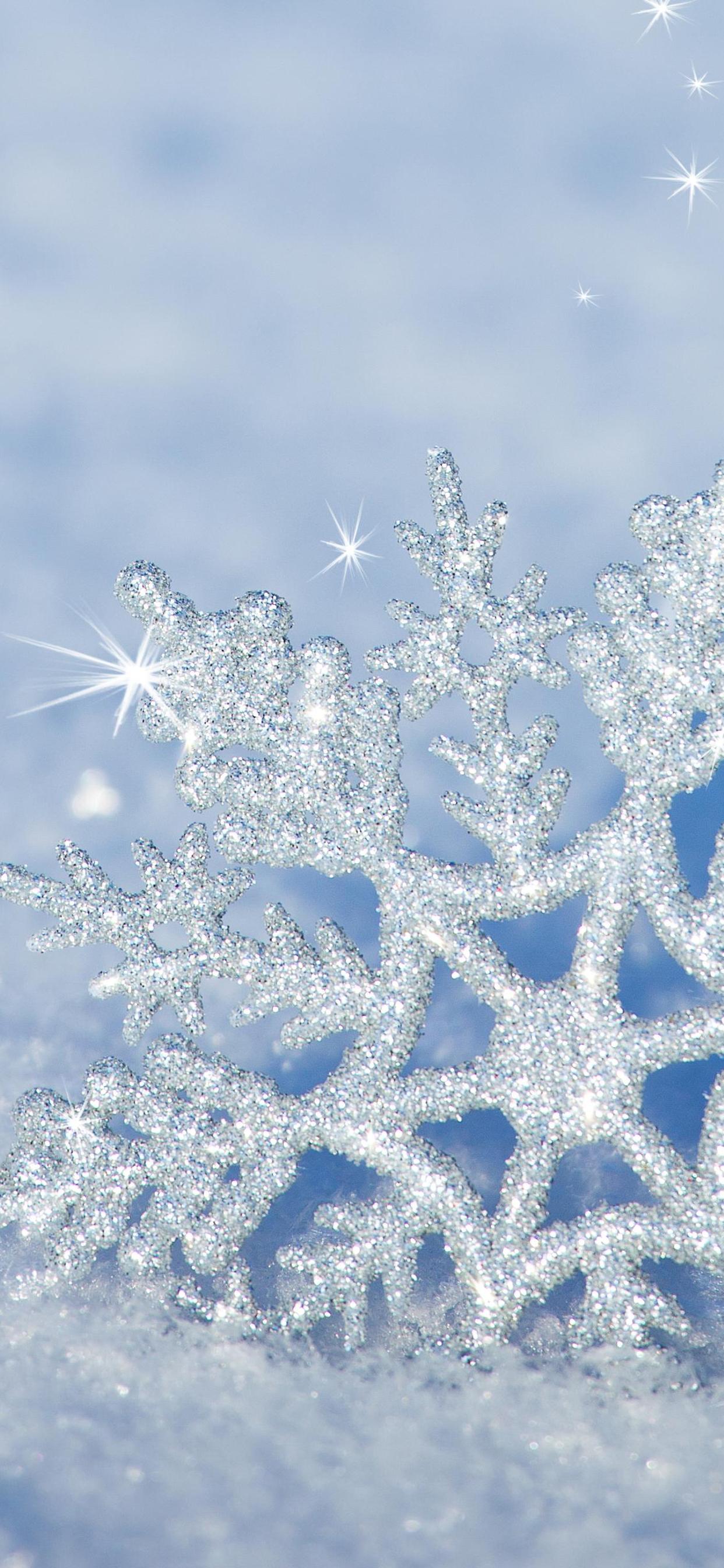 3d Snowflake In The Snow Hd Winter Wallpaper